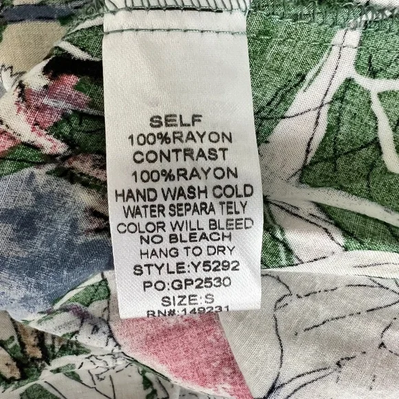 Floral Wrap Midi Dress‎ Green Short Sleeve V-Neck Boho Garden Party Casual Small - Picture 7 of 8